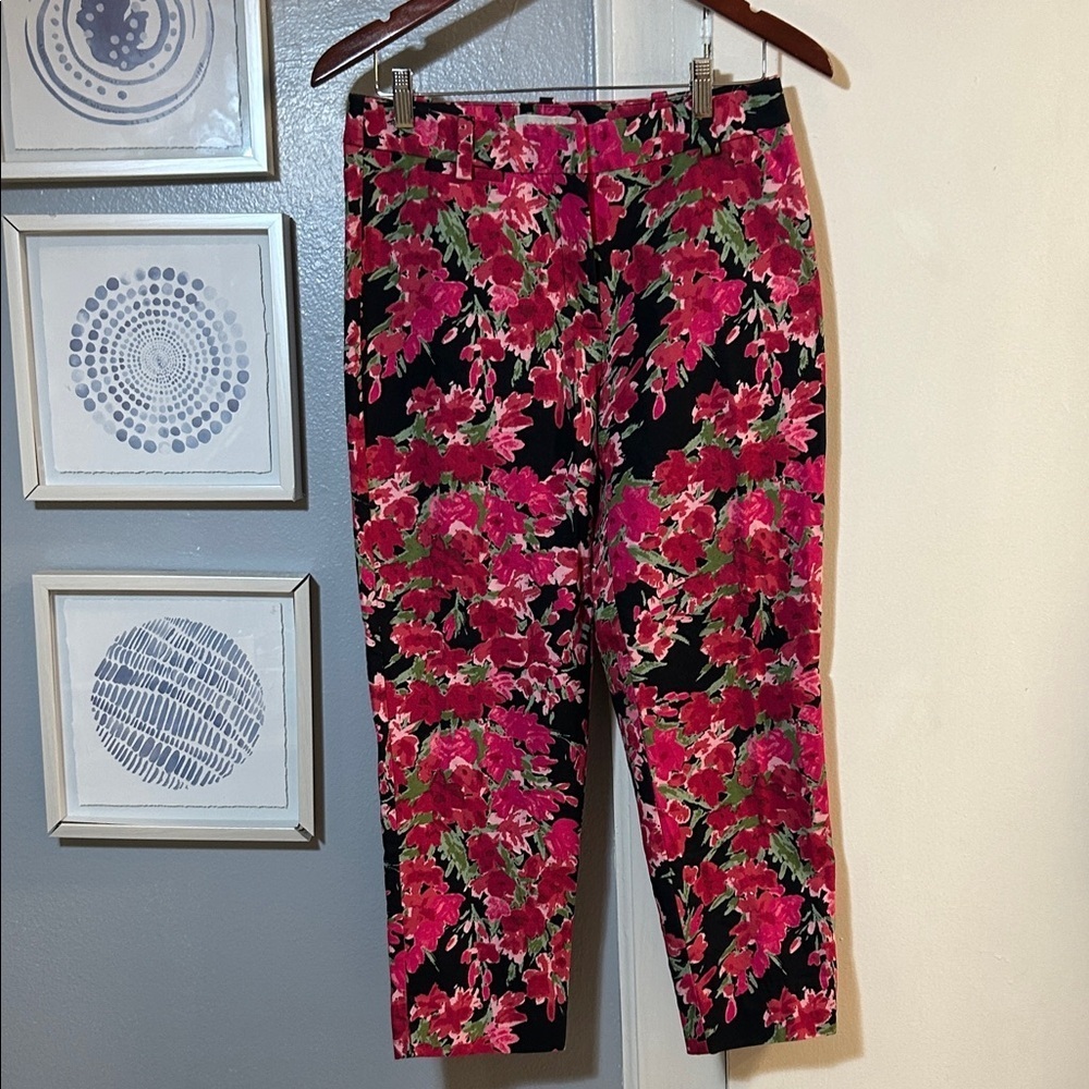 Talbots Women’s Curvy Cropped Floral Print Pants Size 6